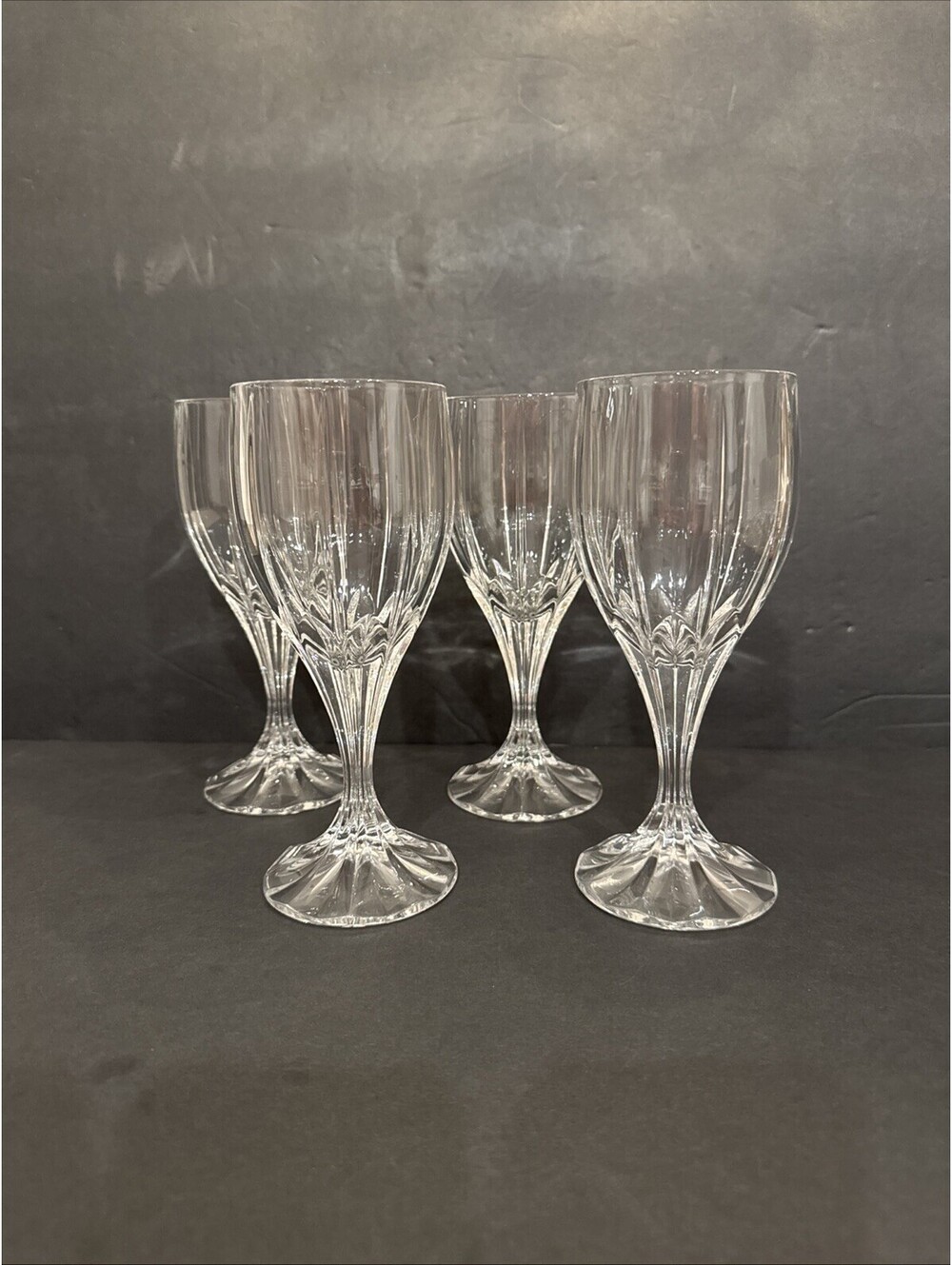 VTG Mikasa Berkeley (4) Cut Crystal 7 1/8” H X 2 7/8” W Wine Glasses